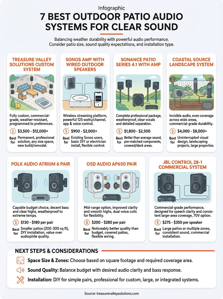 outdoor patio audio systems infographic